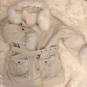 White fuzzy padded jacket